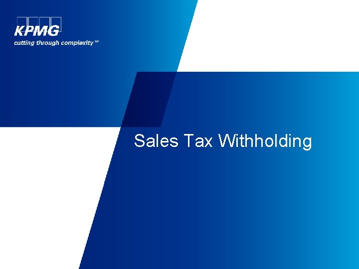 Sales Tax Withholding 