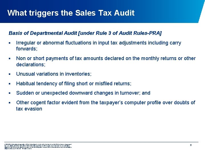 What triggers the Sales Tax Audit Basis of Departmental Audit [under Rule 3 of