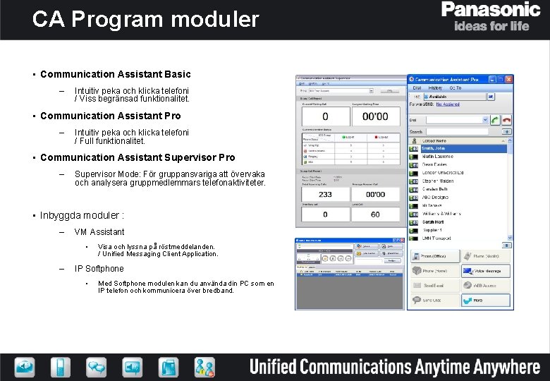 CA Program moduler • Communication Assistant Basic – Intuitiv peka och klicka telefoni /