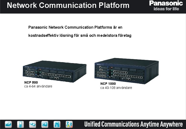 Network Communication Platform Panasonic Network Communication Platforms är en kostnadseffektiv lösning för små och