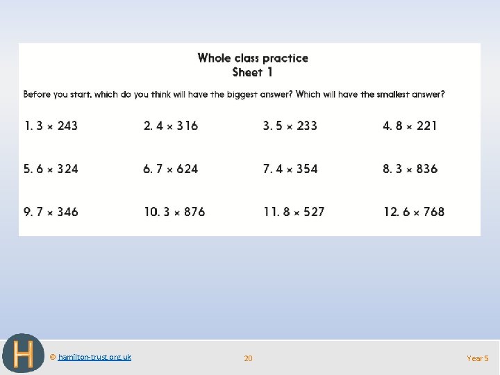 © hamilton-trust. org. uk 20 Year 5 