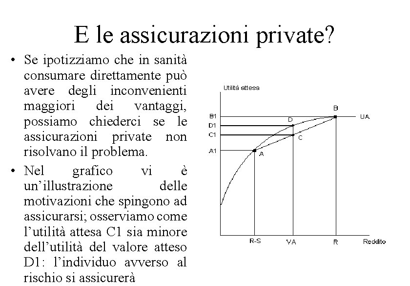 E le assicurazioni private? • Se ipotizziamo che in sanità consumare direttamente può avere