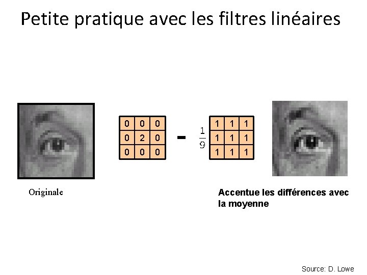 Petite pratique avec les filtres linéaires Originale 0 0 2 0 0 - 1