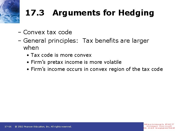 17. 3 Arguments for Hedging – Convex tax code – General principles: Tax benefits