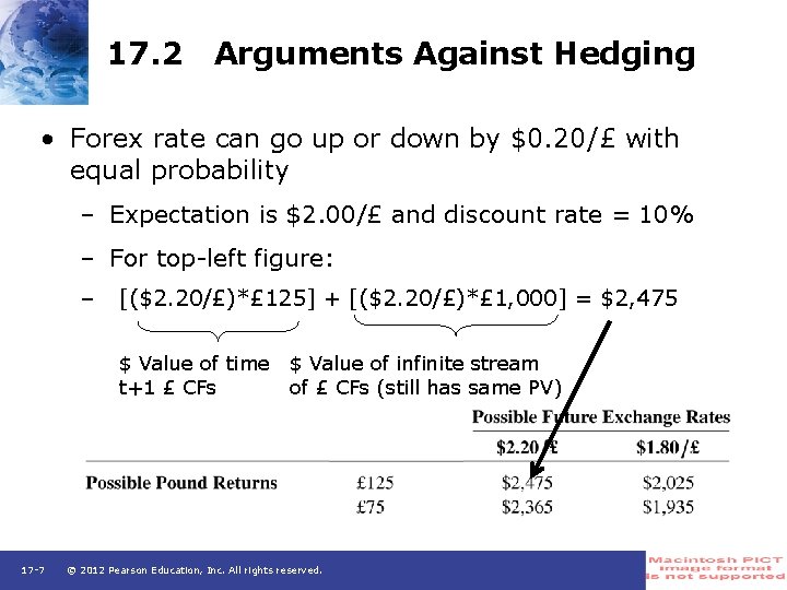 17. 2 Arguments Against Hedging • Forex rate can go up or down by