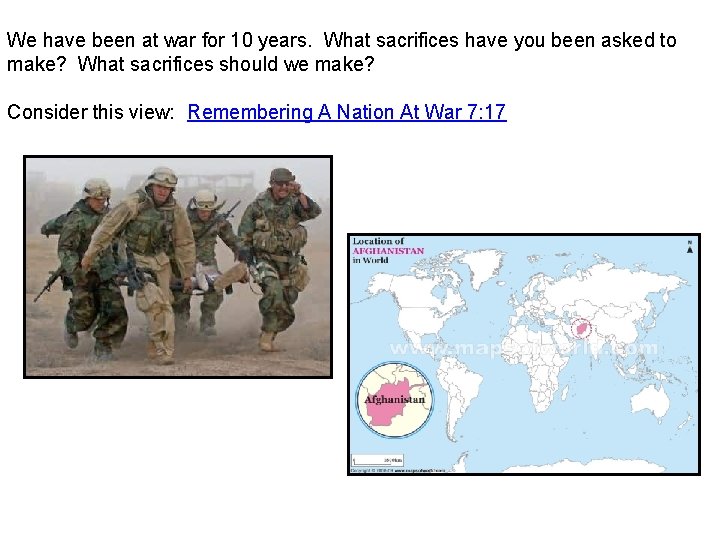 We have been at war for 10 years. What sacrifices have you been asked