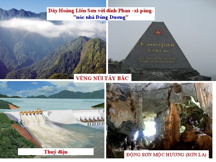 Dãy Hoàng Liên Sơn với đỉnh Phan –xi-păng"nóc nhà Đông Dương" VÙNG NÚI T