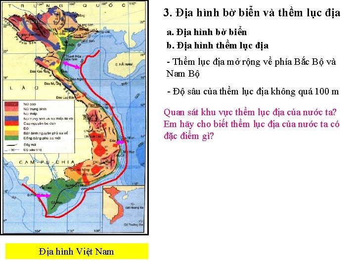 3. Địa hình bờ biển và thềm lục địa a. Địa hình bờ biển