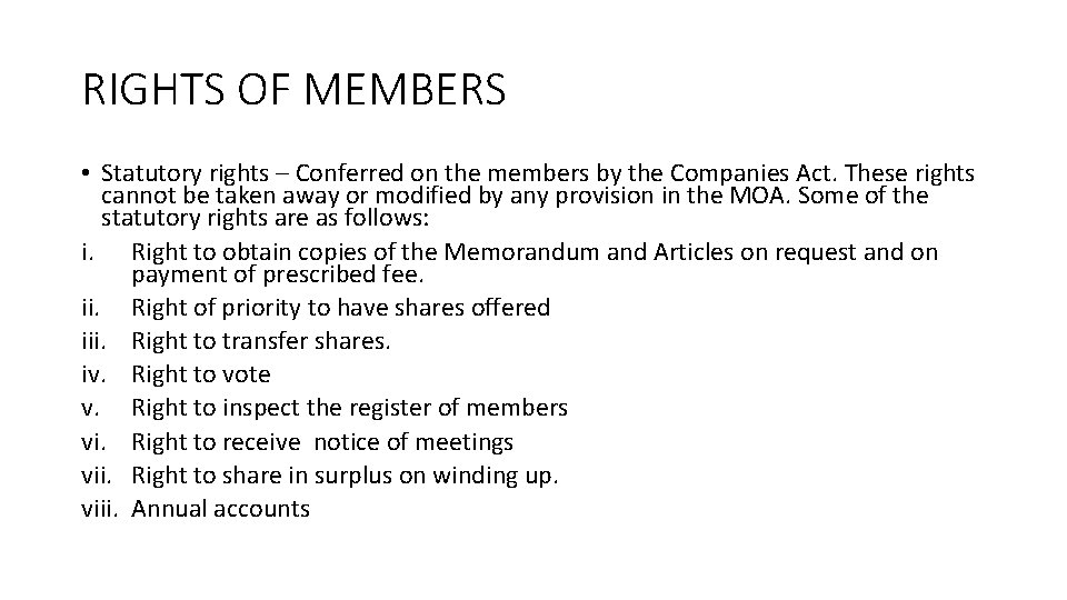 Membership of a company Definition According to section
