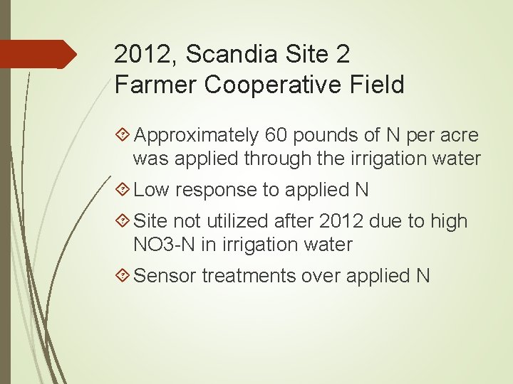 2012, Scandia Site 2 Farmer Cooperative Field Approximately 60 pounds of N per acre