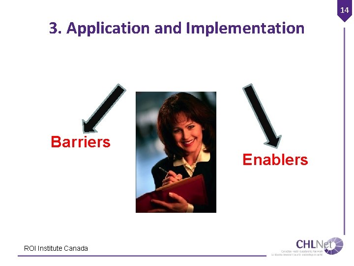 14 3. Application and Implementation Barriers Enablers ROI Institute Canada 