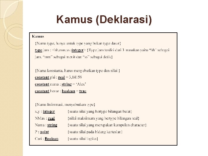 Kamus (Deklarasi) 