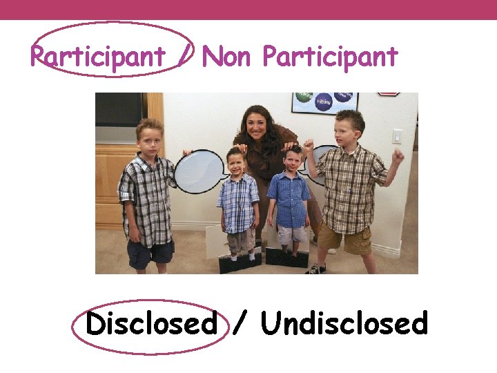 Participant / Non Participant Disclosed / Undisclosed 