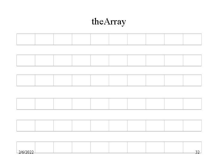 the. Array 2/6/2022 32 