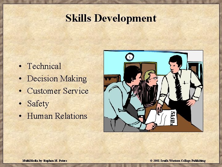 Skills Development Technical Decision Making Customer Service Safety Human Relations Multi. Media by Stephen