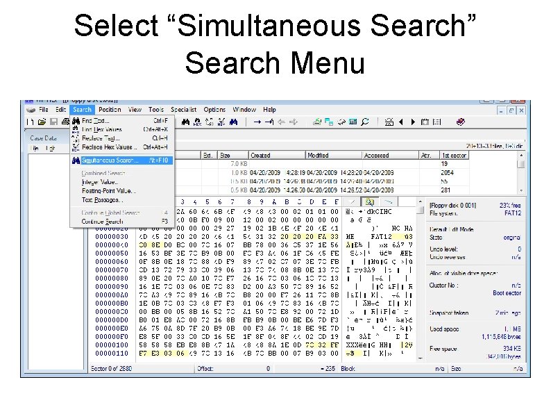 Select “Simultaneous Search” Search Menu Select “Simultaneous Search” Search Menu