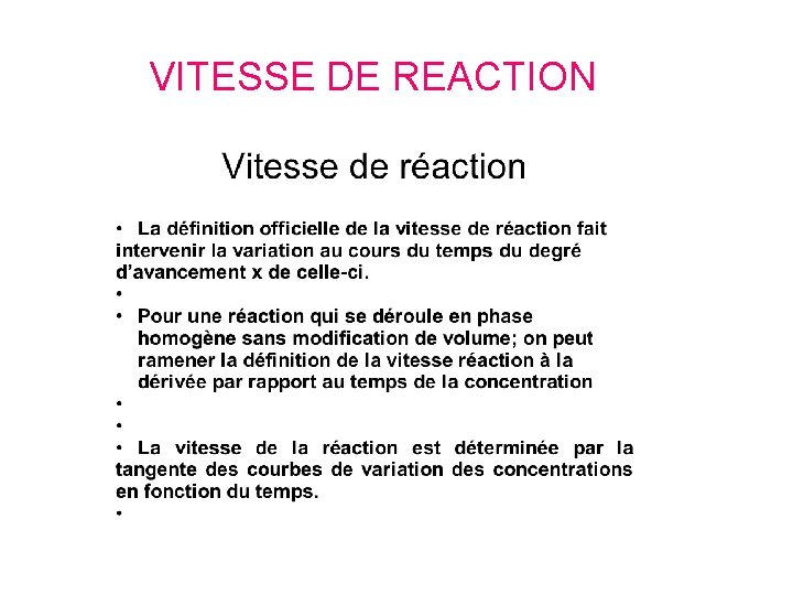 VITESSE DE REACTION 