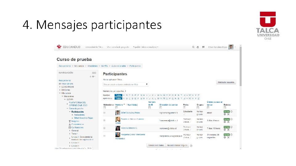 4. Mensajes participantes 