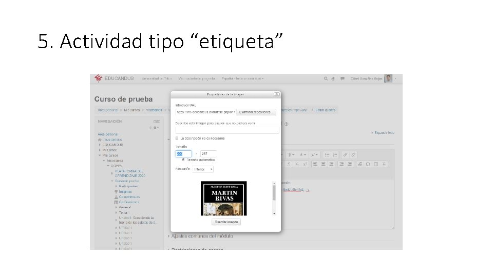 5. Actividad tipo “etiqueta” 