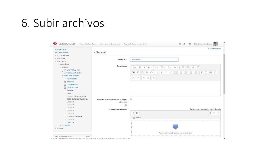 6. Subir archivos 