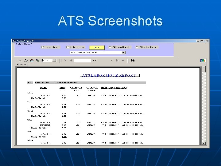 ATS Screenshots ATS Screenshots