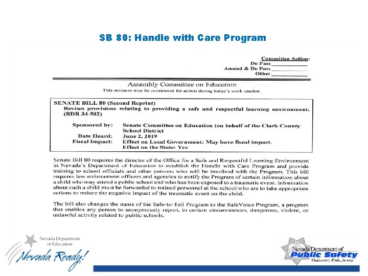 SB 80: Handle with Care Program 