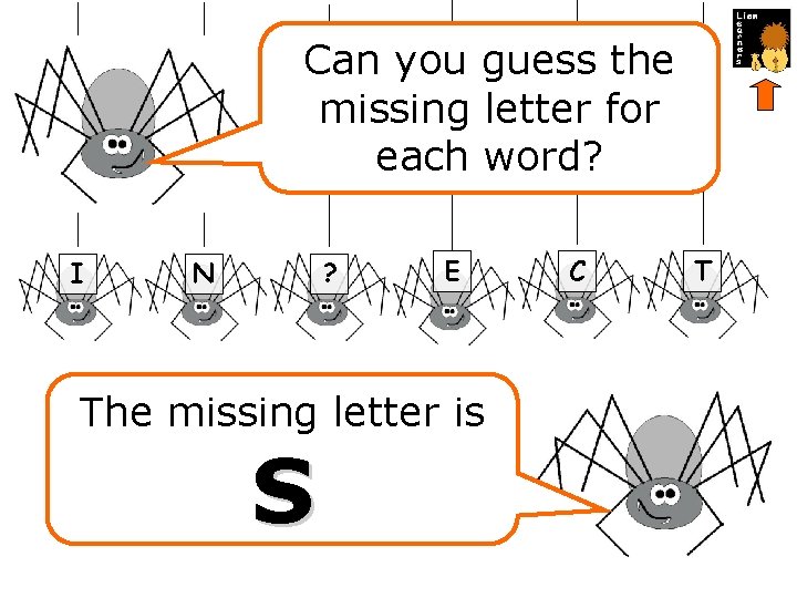 Can you guess the missing letter for each word? I N ? E The