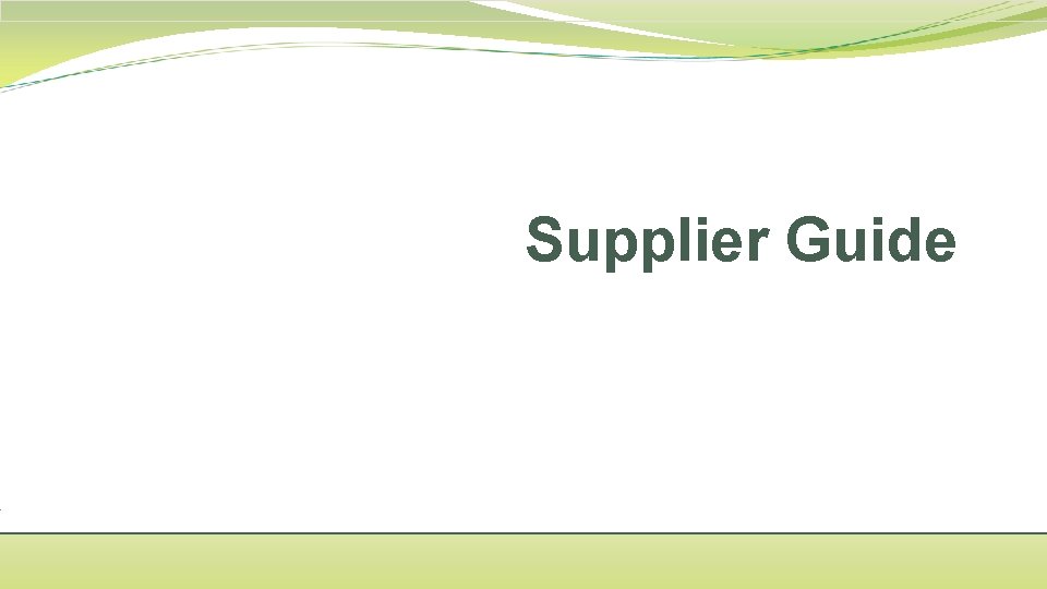 Supplier Guide 