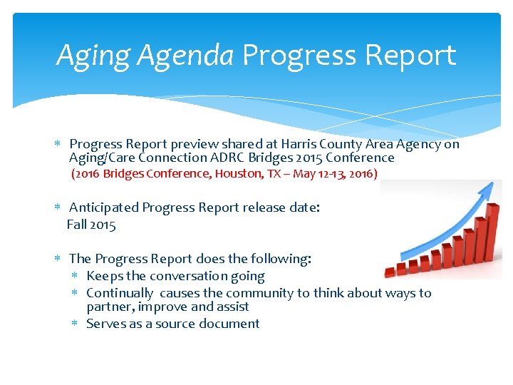 Aging Agenda Progress Report preview shared at Harris County Area Agency on Aging/Care Connection