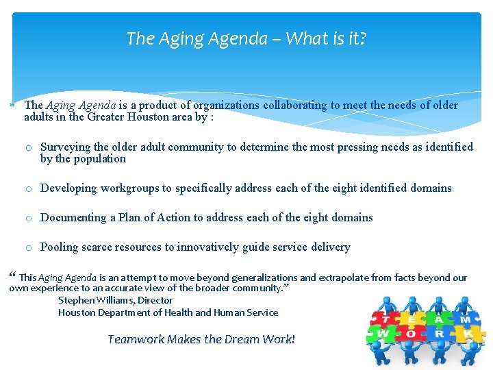 The Aging Agenda – What is it? The Aging Agenda is a product of
