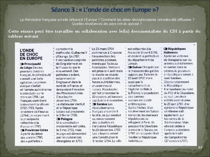 Séance 3 : « L’onde de choc en Europe » ? La Révolution française