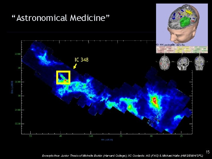 “Astronomical Medicine” Excerpts from Junior Thesis of Michelle Borkin (Harvard College); IIC Contacts: AG