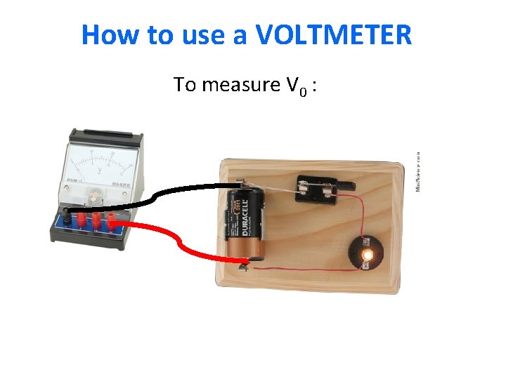 How to use a VOLTMETER To measure V 0 : 