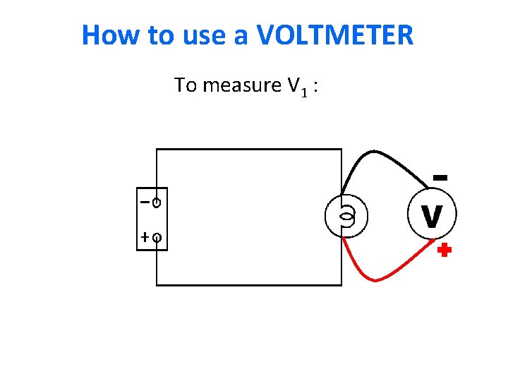 How to use a VOLTMETER To measure V 1 : 