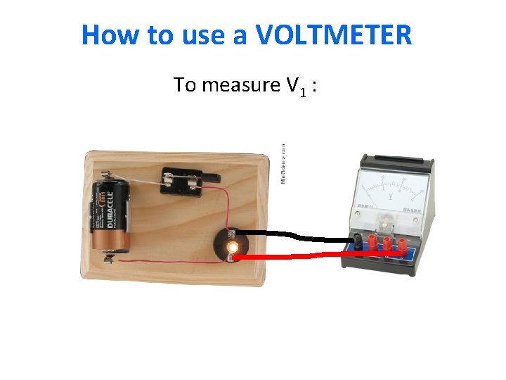 How to use a VOLTMETER To measure V 1 : 