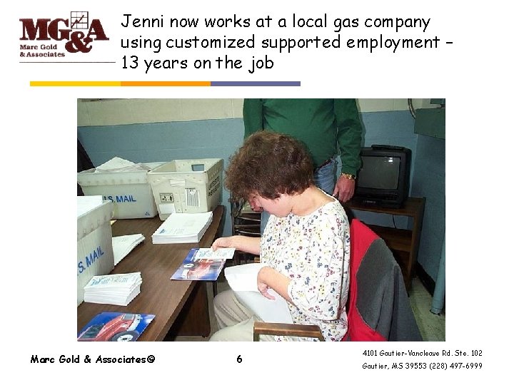 Jenni now works at a local gas company using customized supported employment – 13