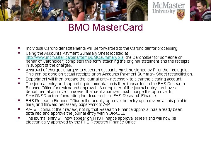 BMO Master. Card § § § § Individual Cardholder statements will be forwarded to