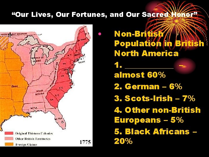 “Our Lives, Our Fortunes, and Our Sacred Honor” • Non-British Population in British North