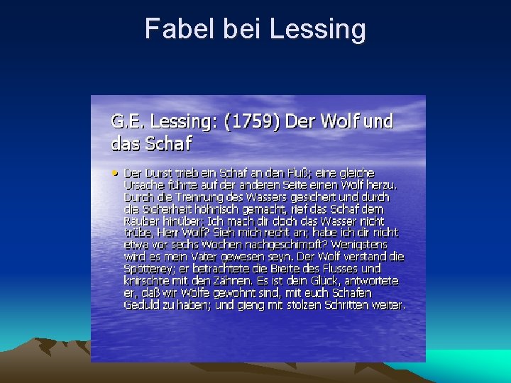 Fabel bei Lessing 