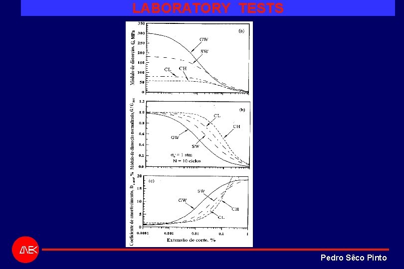 LABORATORY TESTS Pedro Sêco Pinto LABORATORY TESTS Pedro Sêco Pinto