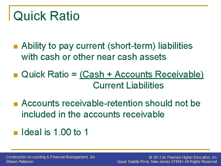Construction Accounting and Financial Management Chapter 6 Analysis