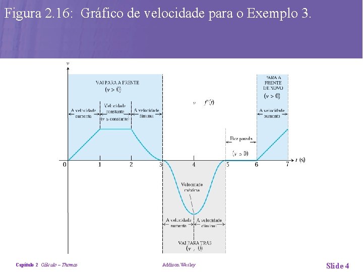 Figura 2. 16: Gráfico de velocidade para o Exemplo 3. Capítulo 2 Cálculo –