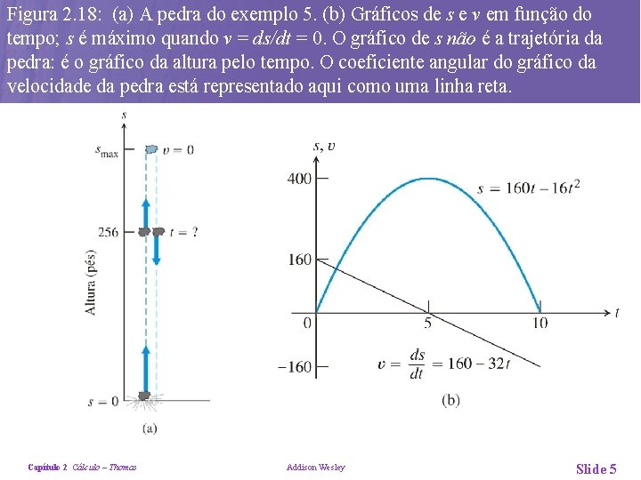 Figura 2. 18: (a) A pedra do exemplo 5. (b) Gráficos de s e