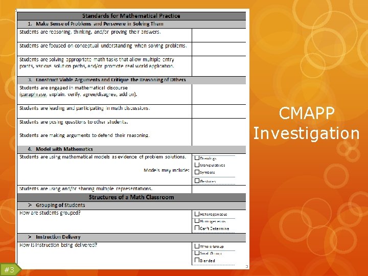 CMAPP Investigation #3 