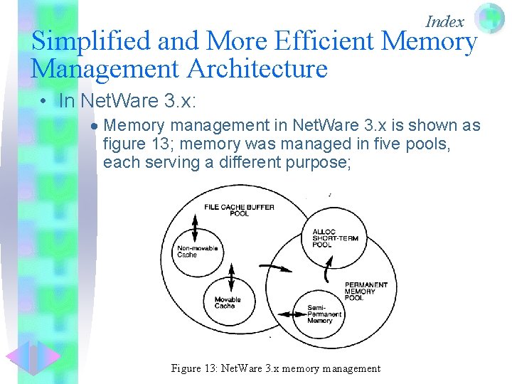 Index Simplified and More Efficient Memory Management Architecture • In Net. Ware 3. x: