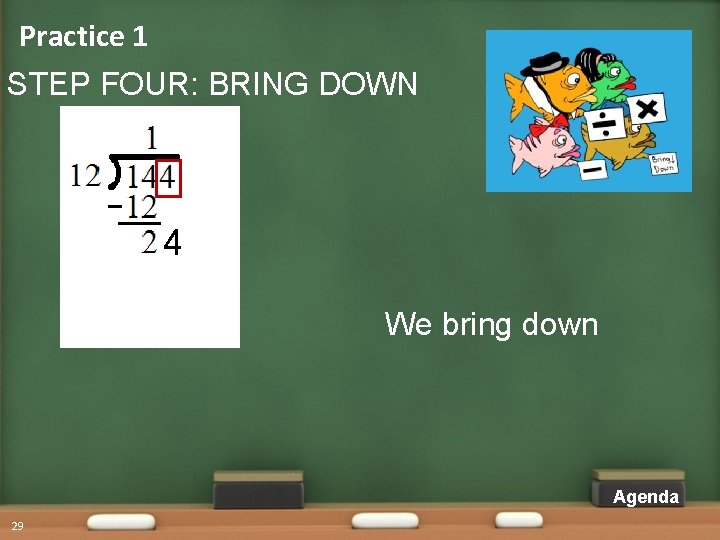 Practice 1 STEP FOUR: BRING DOWN 4 We bring down Agenda 29 Practice 1 STEP FOUR: BRING DOWN 4 We bring down Agenda 29