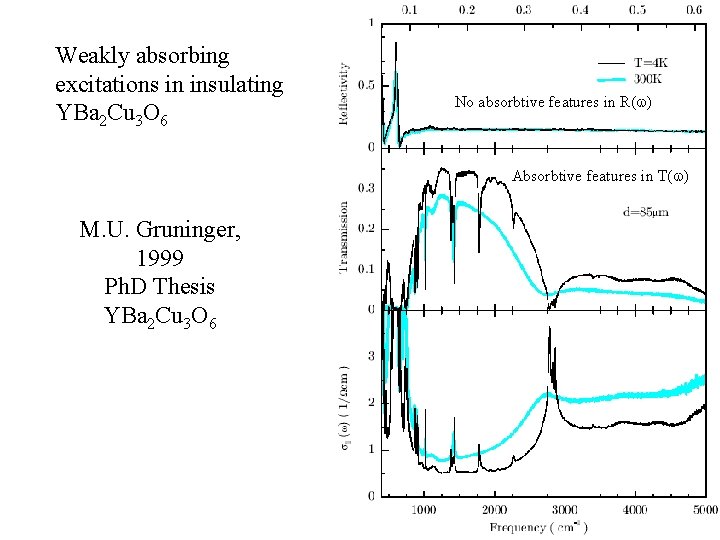 Weakly absorbing excitations in insulating YBa 2 Cu 3 O 6 No absorbtive features
