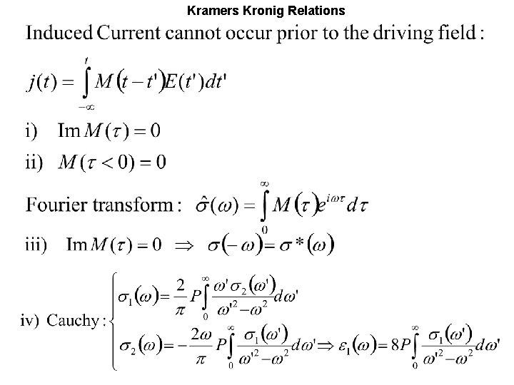 Kramers Kronig Relations 