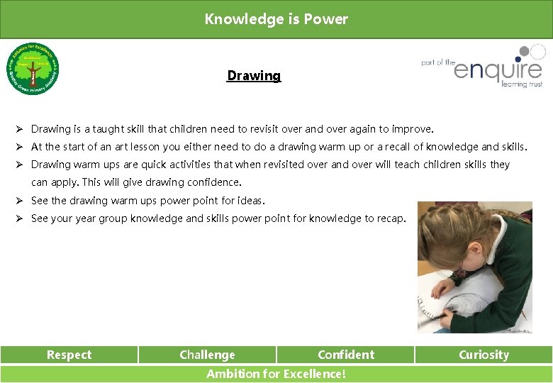 Knowledge is Power Drawing Ø Drawing is a taught skill that children need to