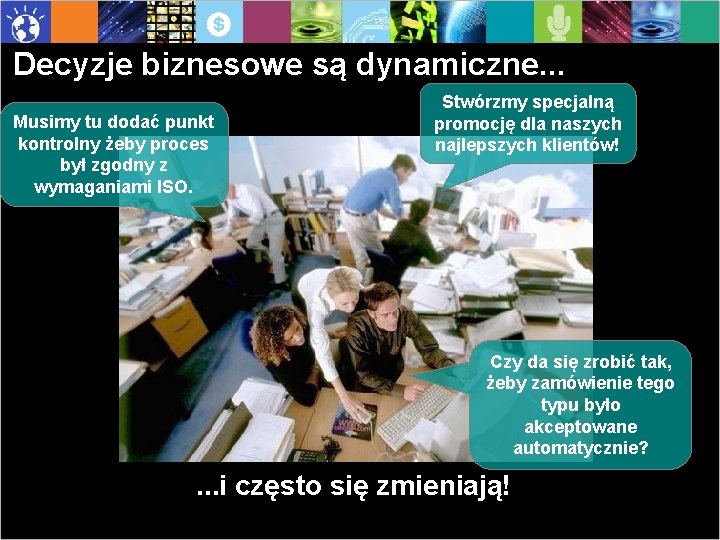 Decyzje biznesowe są dynamiczne. . . Musimy tu dodać punkt kontrolny żeby proces był